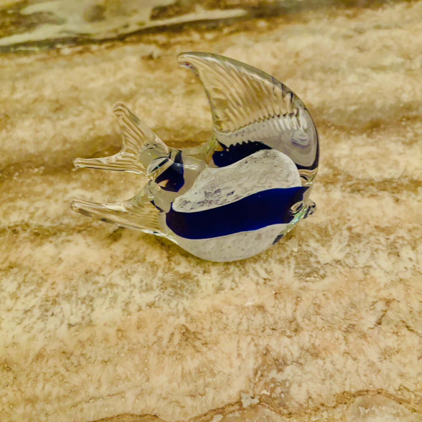 Hand Made Glass Angelfish Figurine