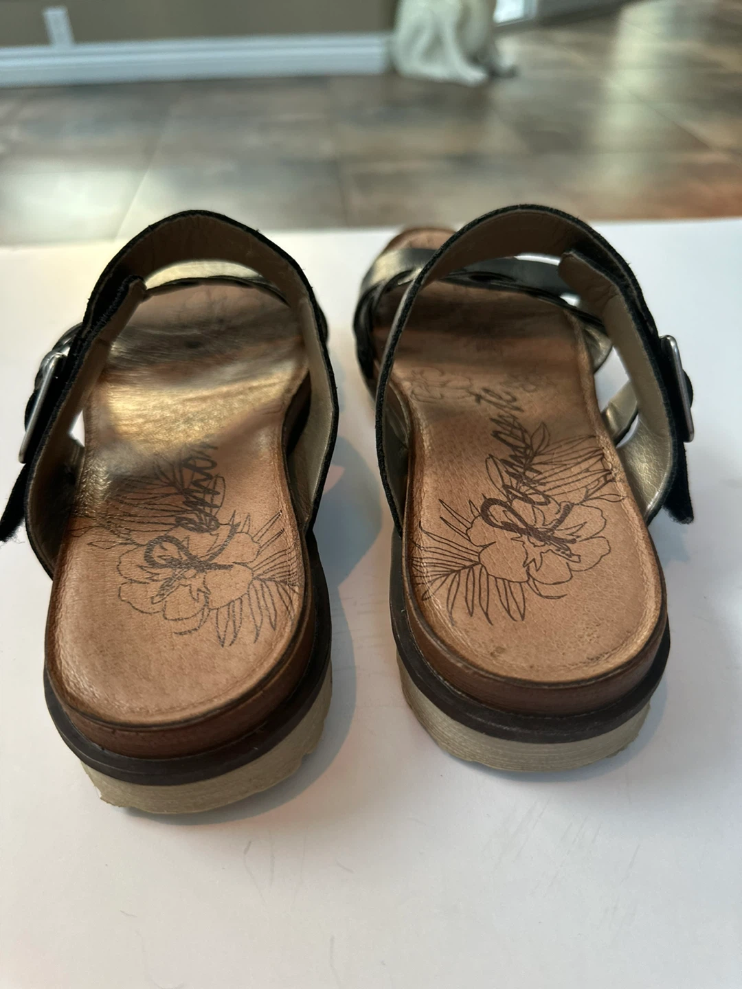 REMONTE Black Leather Sandals Sz. 7/ EU 38 - photo 5