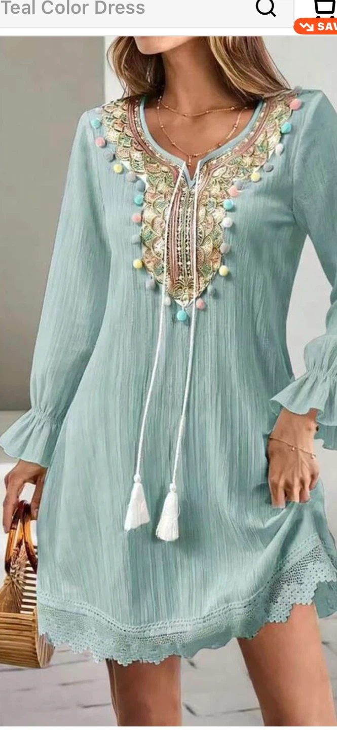 Ladies embroidered dress