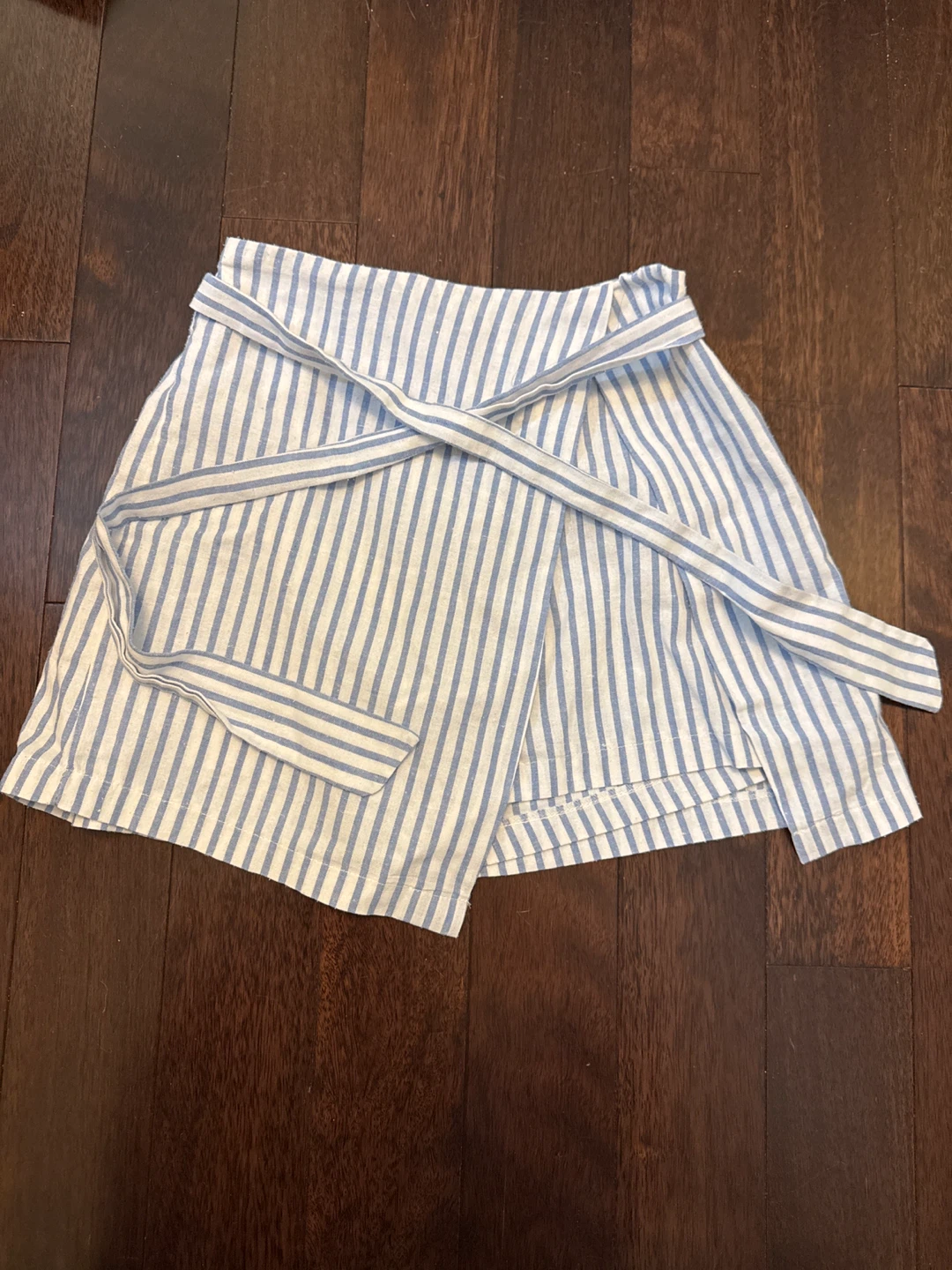 CLT Blue and White Striped Wrap Skort