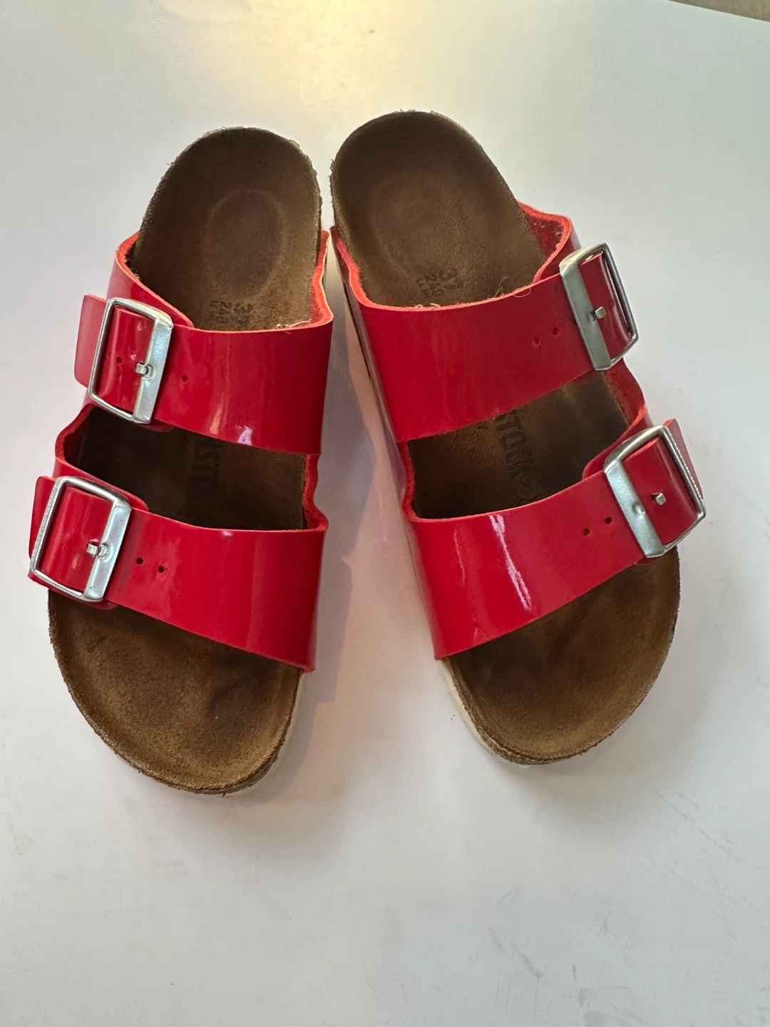 Birkenstock Arizona Red Patent Sandals Sz. 6/EU37