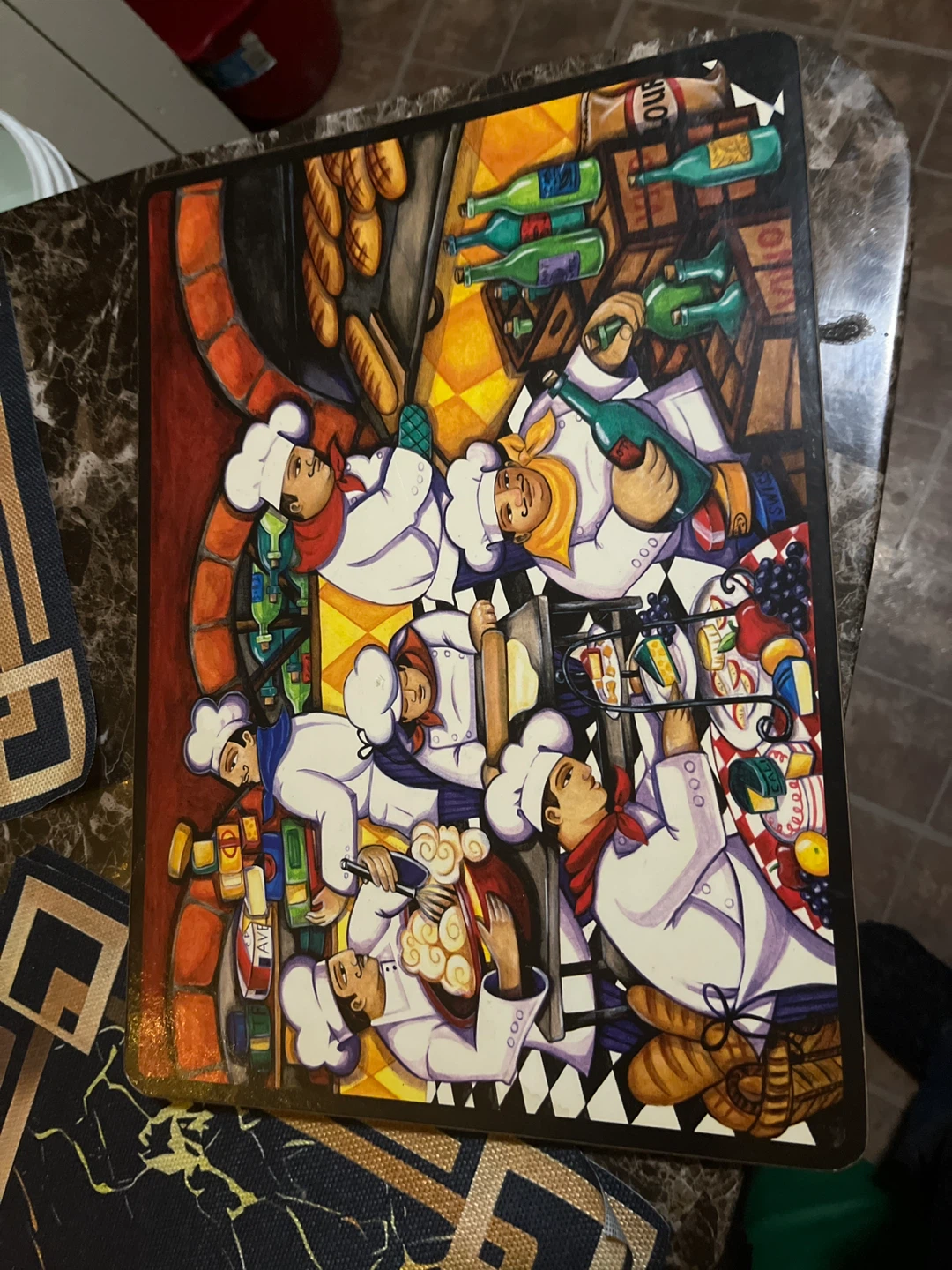 A set  of four  chef placemats