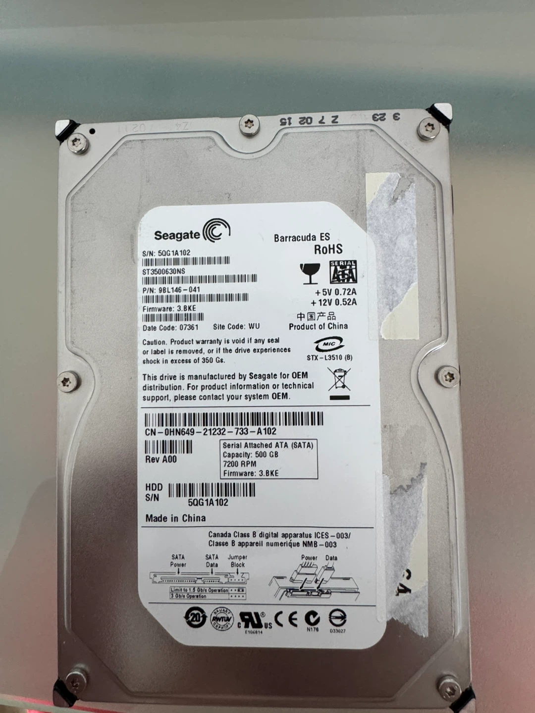 Seagate Barracuda ES Hard Drive 500GB SATA