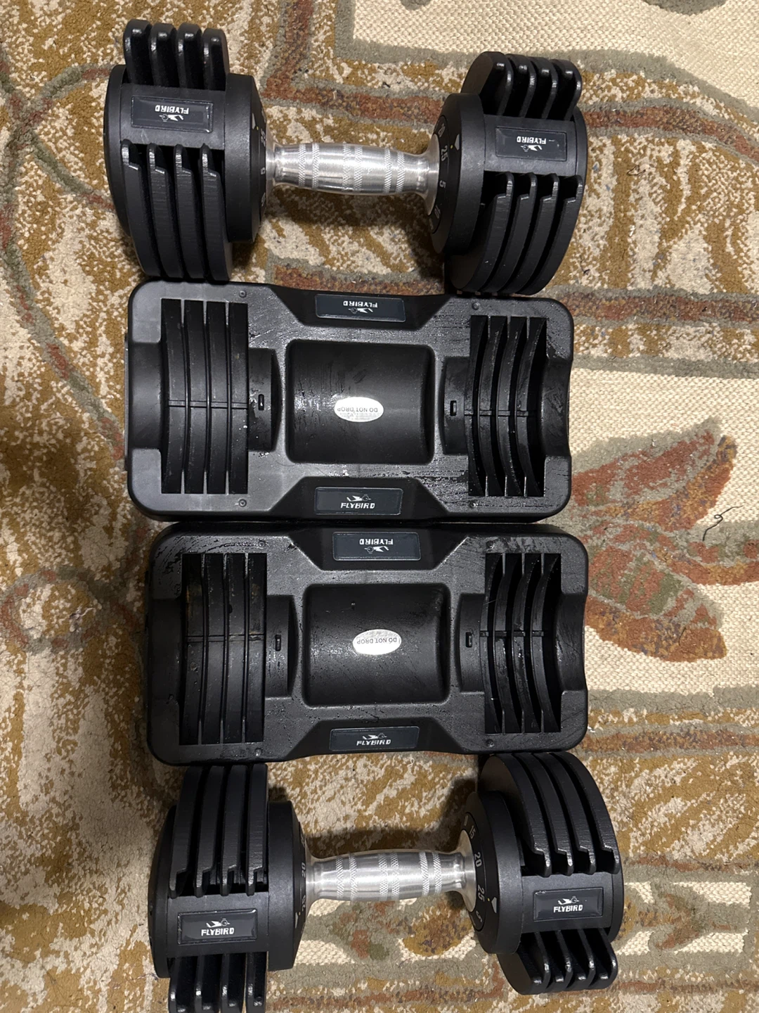 FLYBIRD Adjustable Dumbbells (25 lbs each) with Storage Bases - photo 2