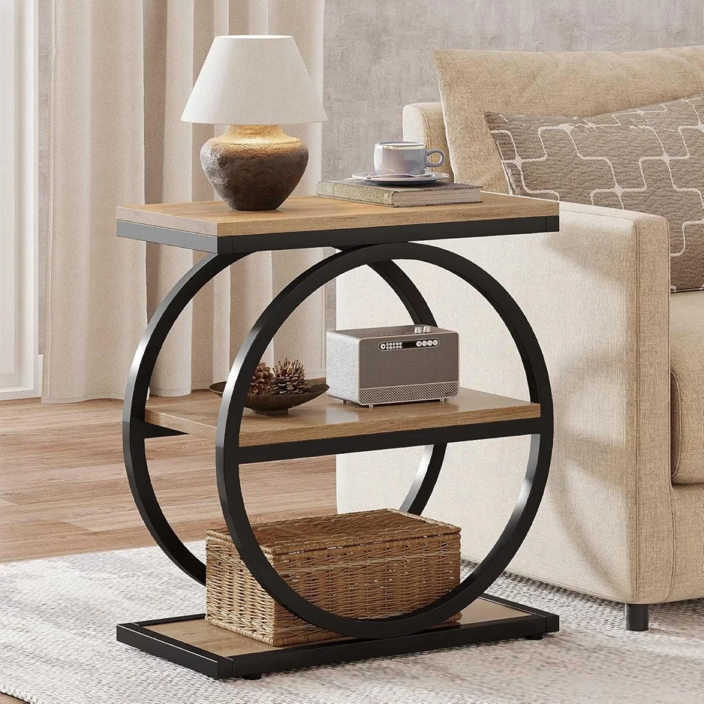 2-Tier Industrial End Table
