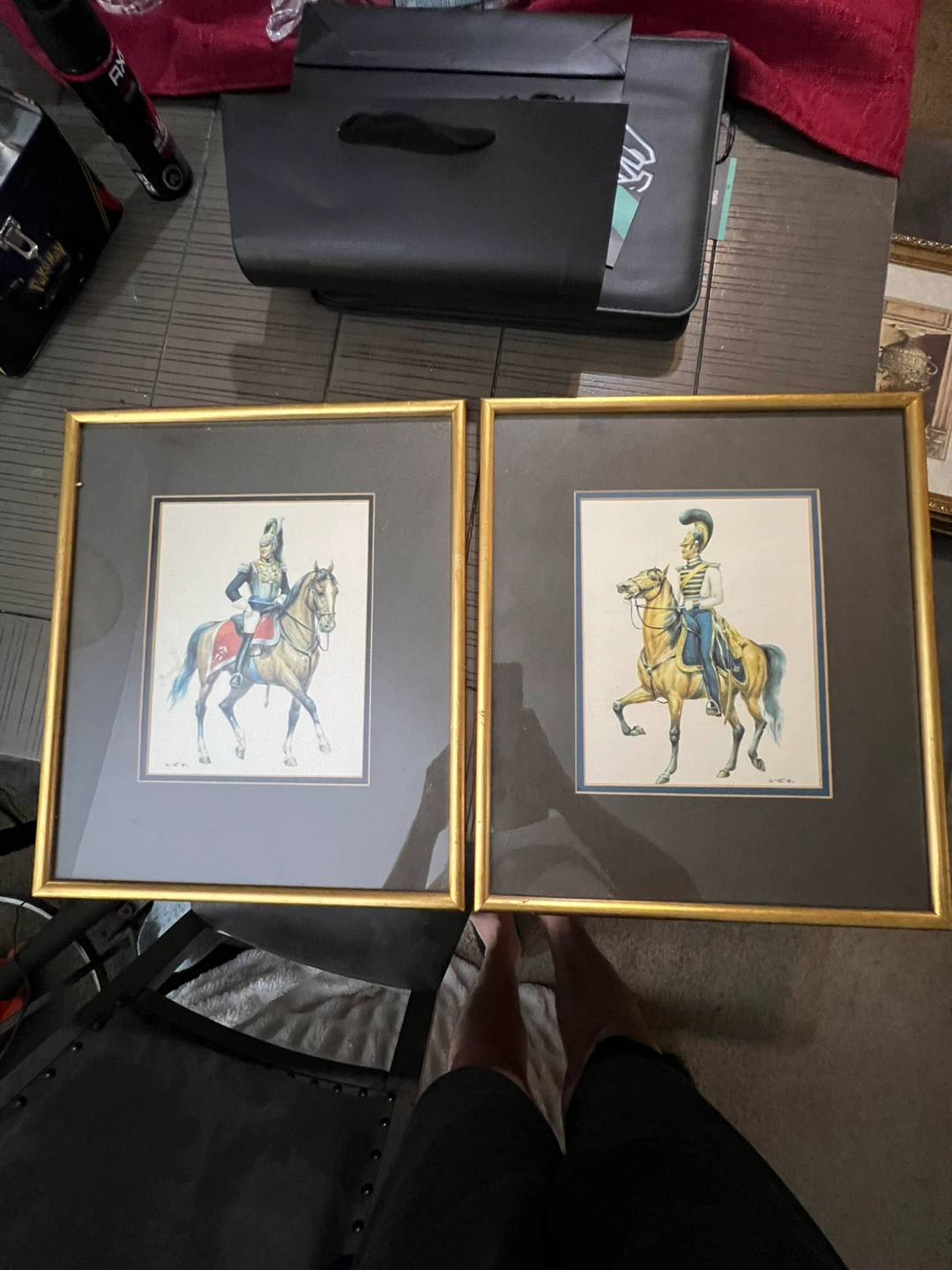 Framed Prints of Cavalry Soldiers on Horseback - Set of 2 - photo 2