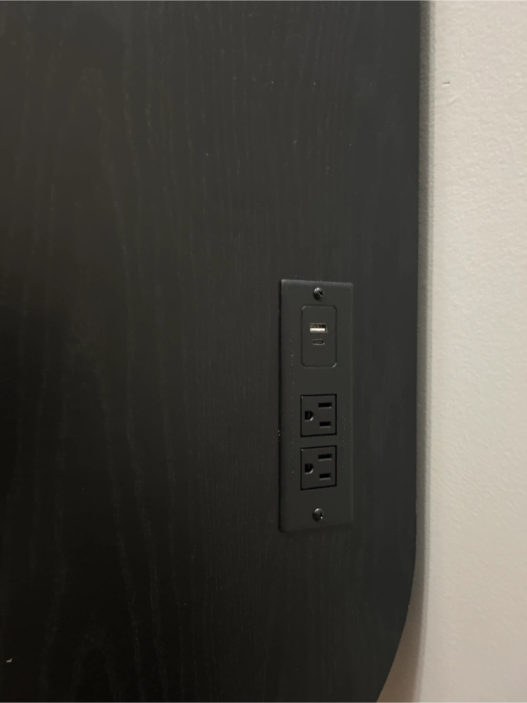Black TV Stand with Storage and Built-in Outlet - photo 3