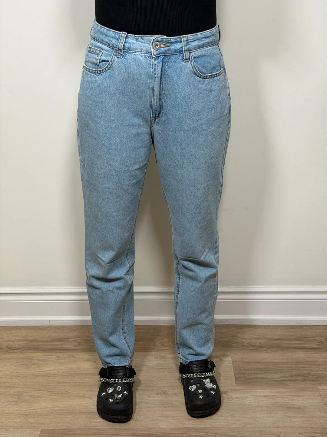 Denim jeans mom pants