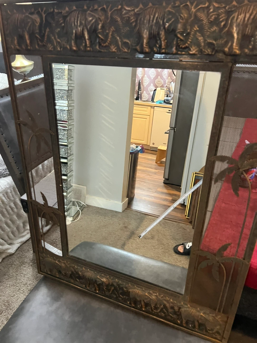 Ornate Elephant and Palm Tree Mirror - photo 4