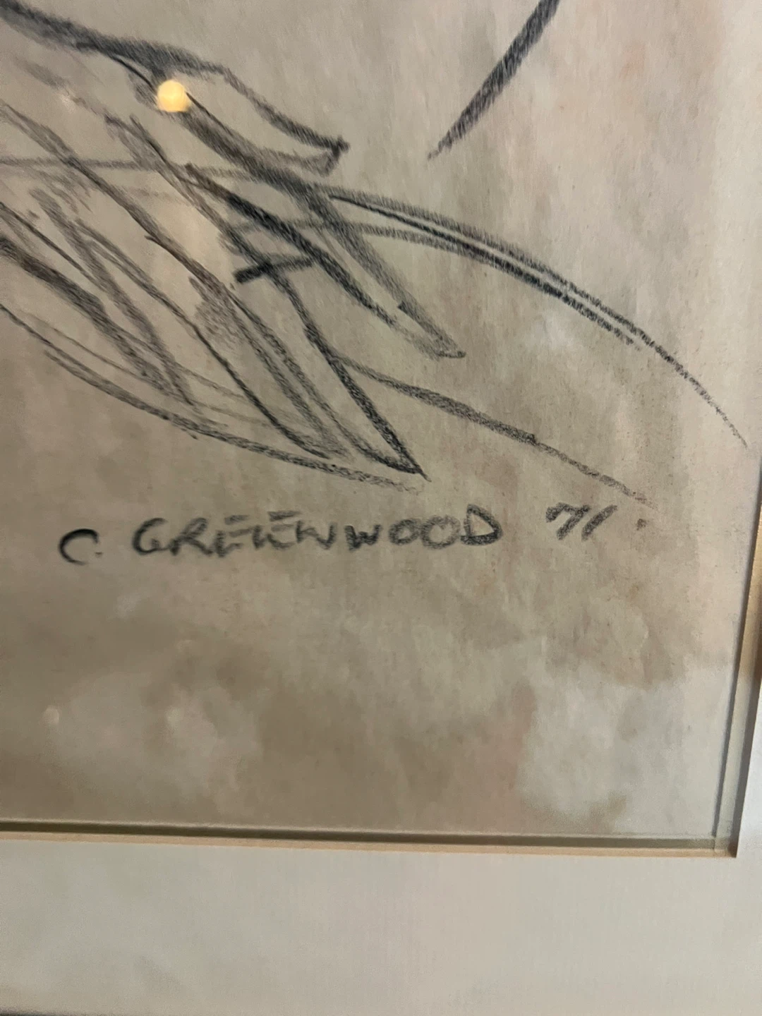 Framed Mother and Child Sketch by C. Greenwood '71 - photo 3