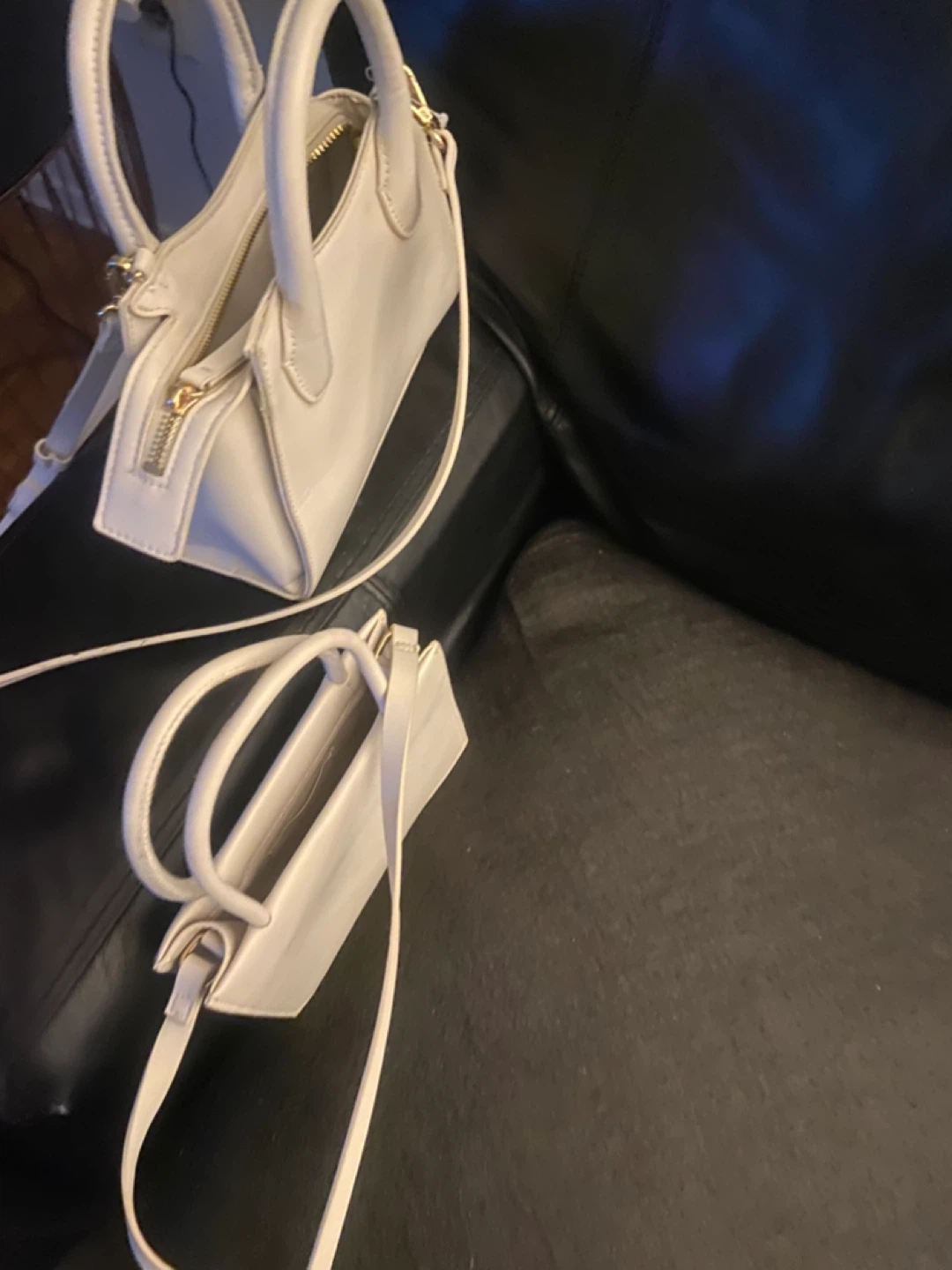 White Faux Leather Handbag Set - photo 3