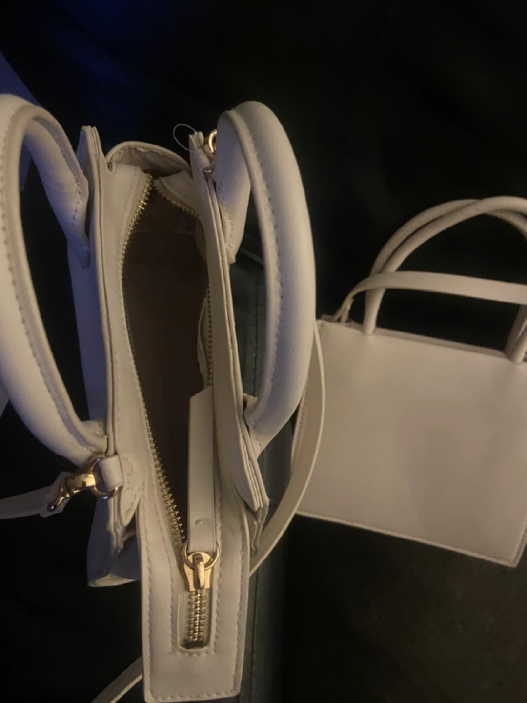 White Faux Leather Handbag Set - photo 2