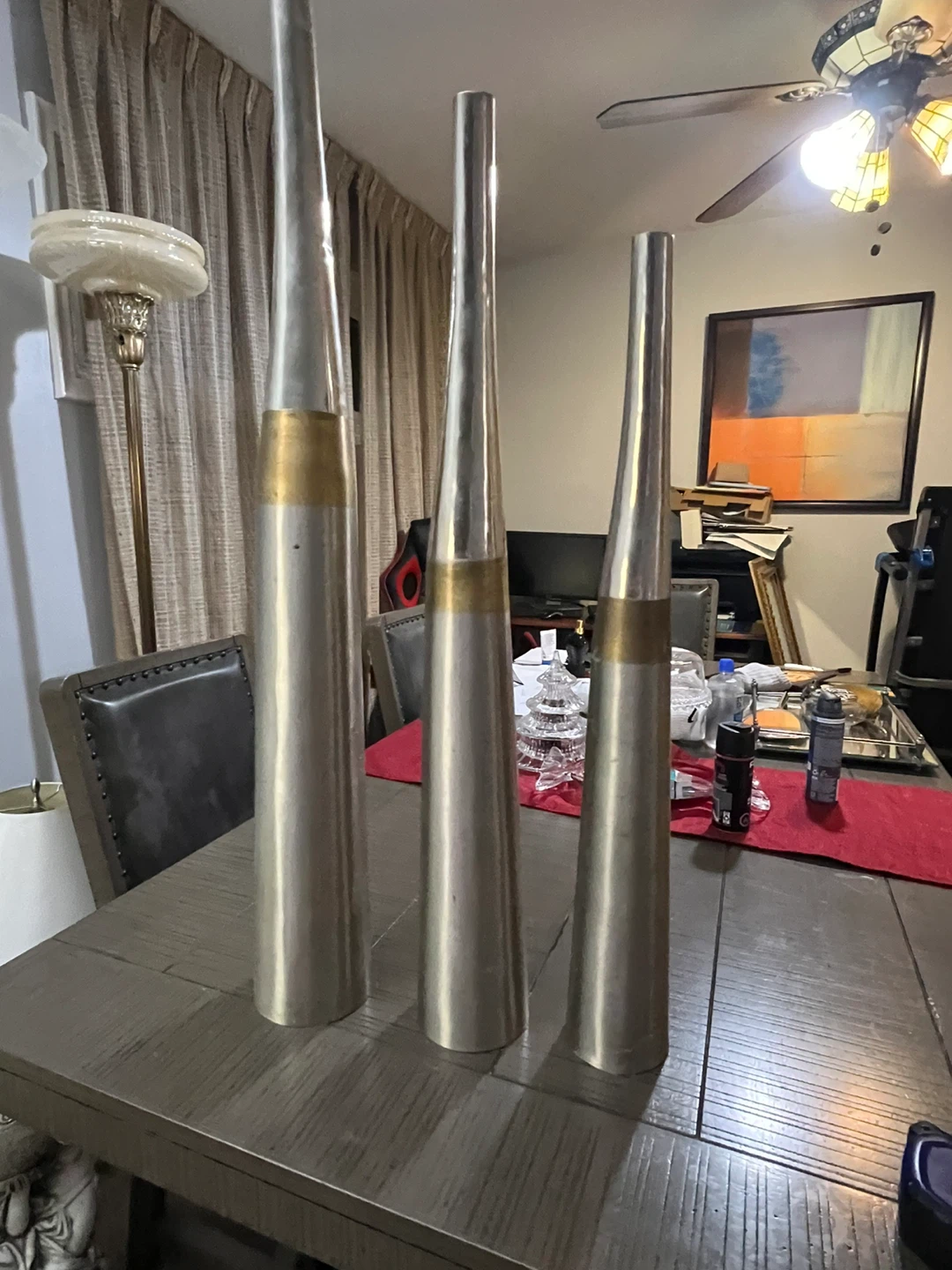 Set of 3 Tall Cone Shaped Vases - photo 2