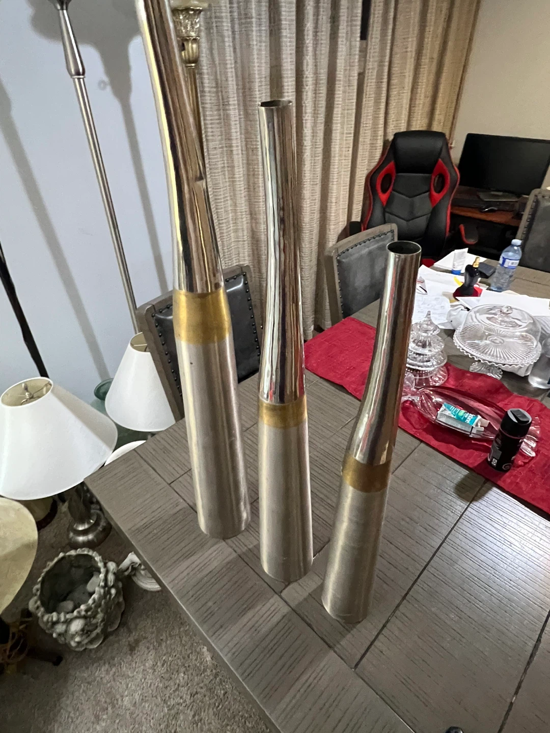 Set of 3 Tall Cone Shaped Vases - photo 3