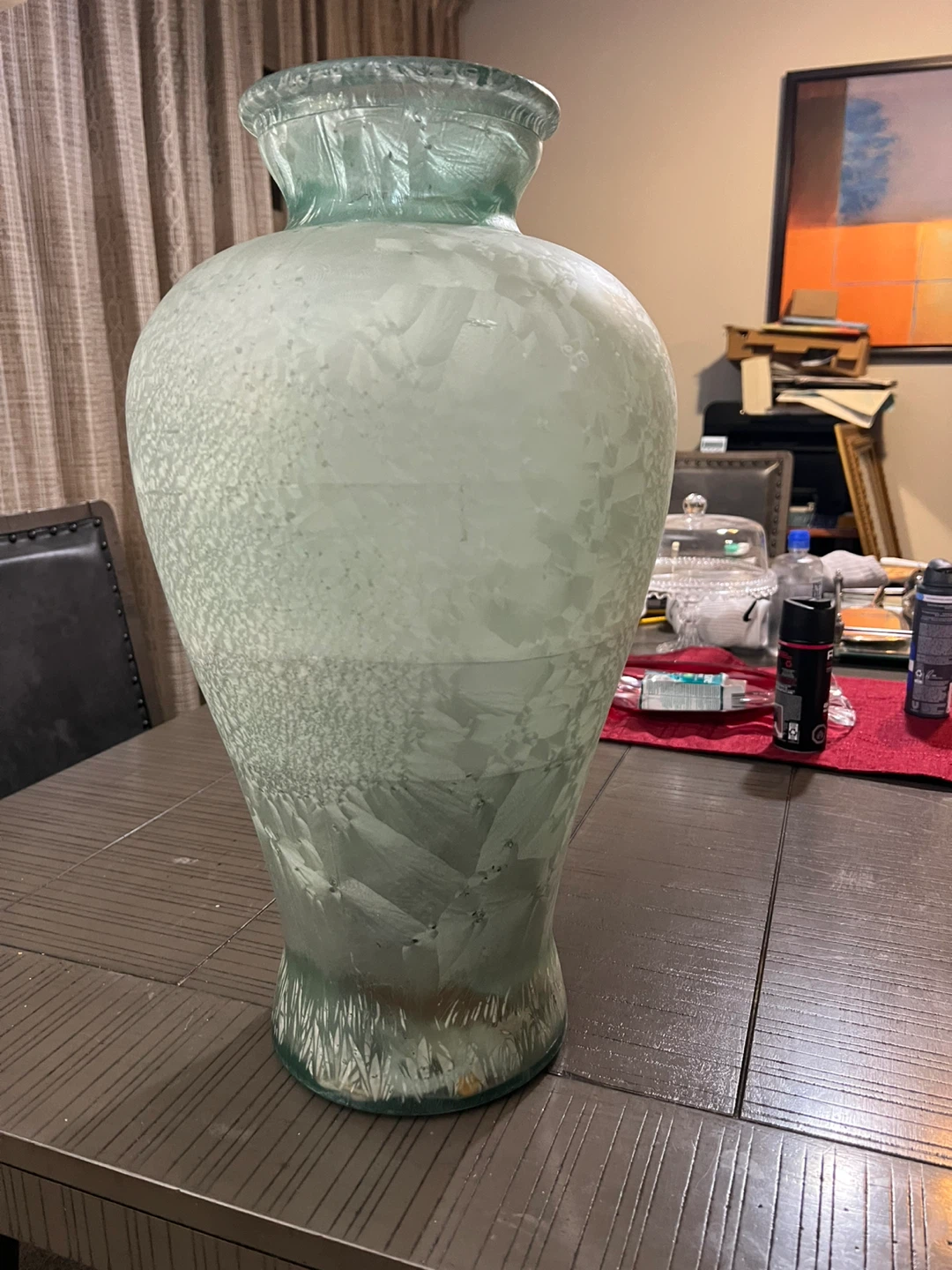 Large Frosted Glass Vase