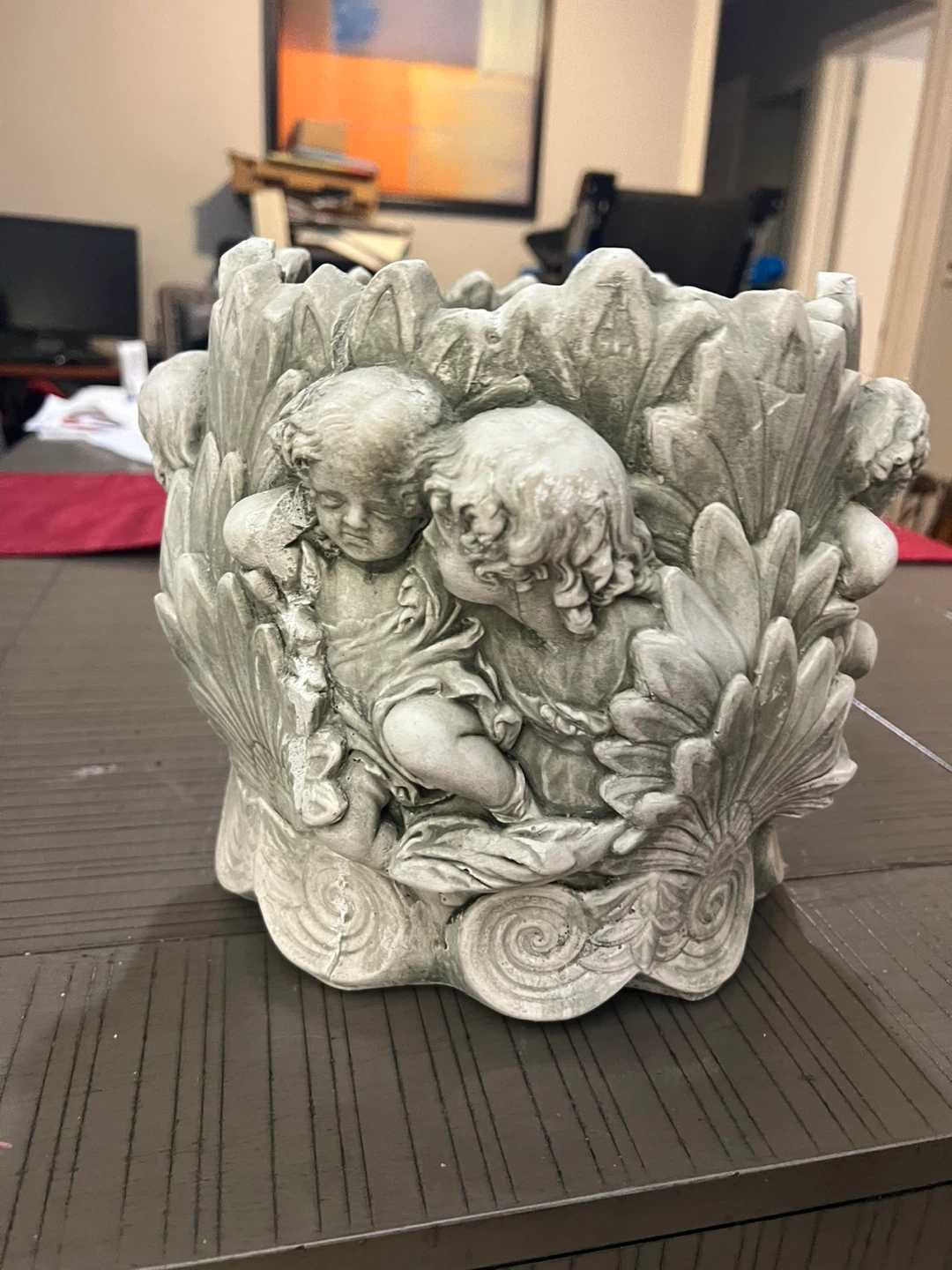 Cherub Angel Outdoor Planter Pot - photo 2