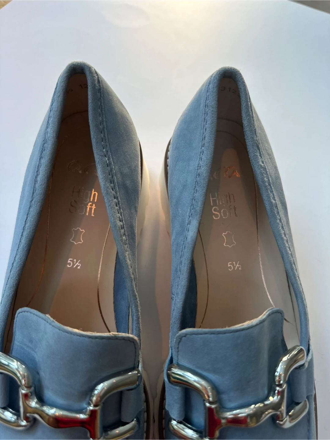 ARA High Soft Blue Suede Loafers Women's Size 7 / EU 5.5 - photo 3