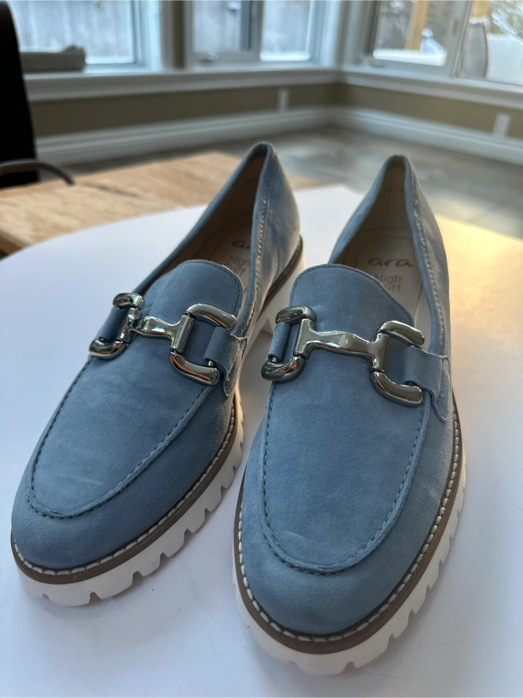ARA High Soft Blue Suede Loafers Women's Size 7 / EU 5.5 - photo 2