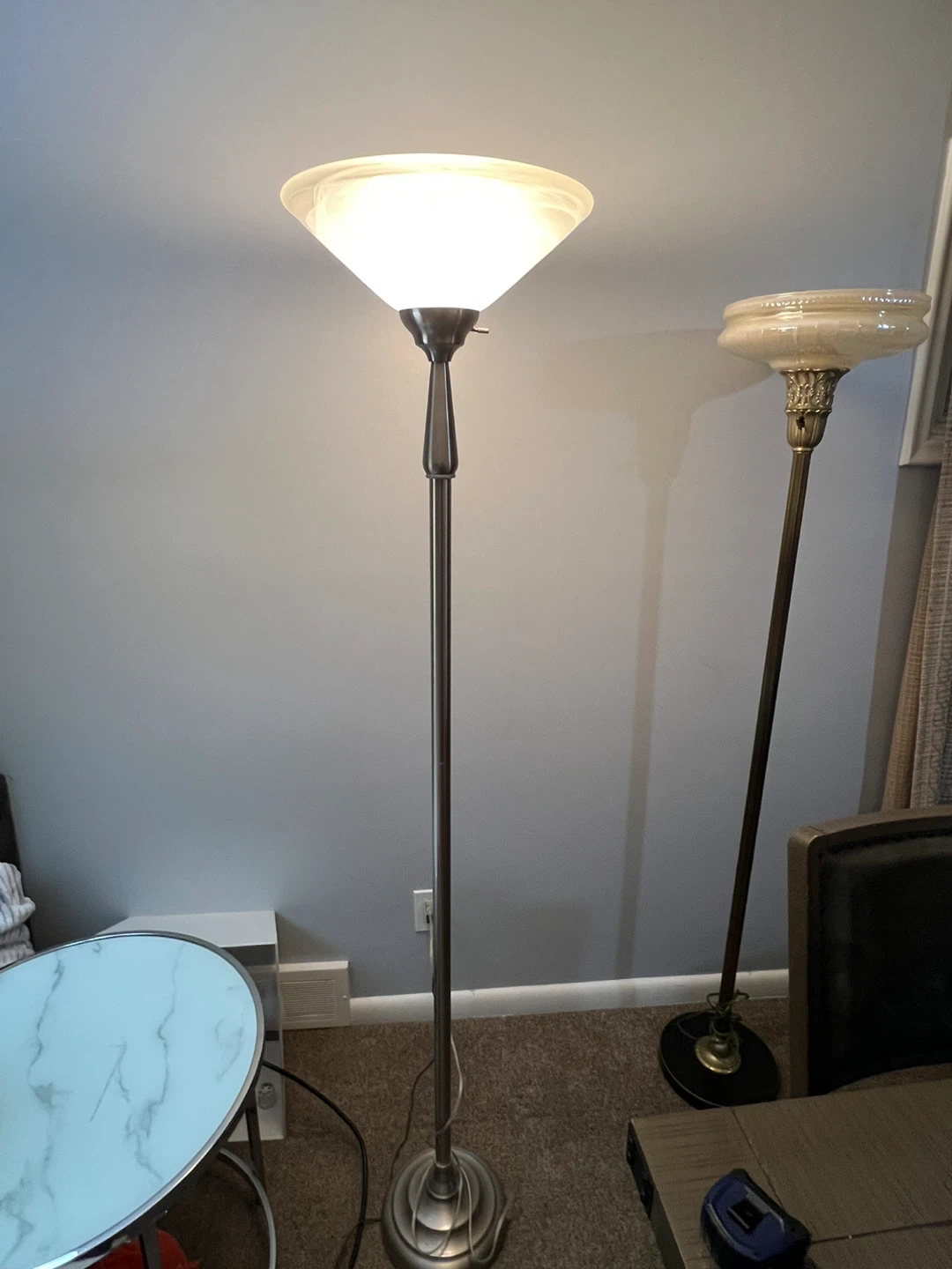 Floor Lamp with Frosted Glass Shade