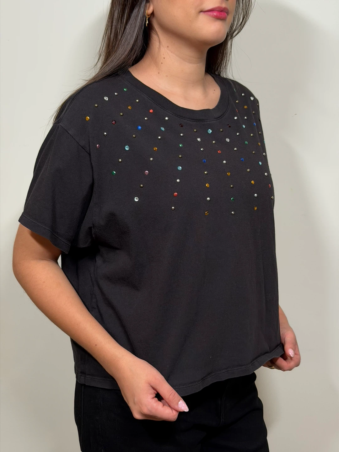 Levi’s Cropped Top with Rhinestones