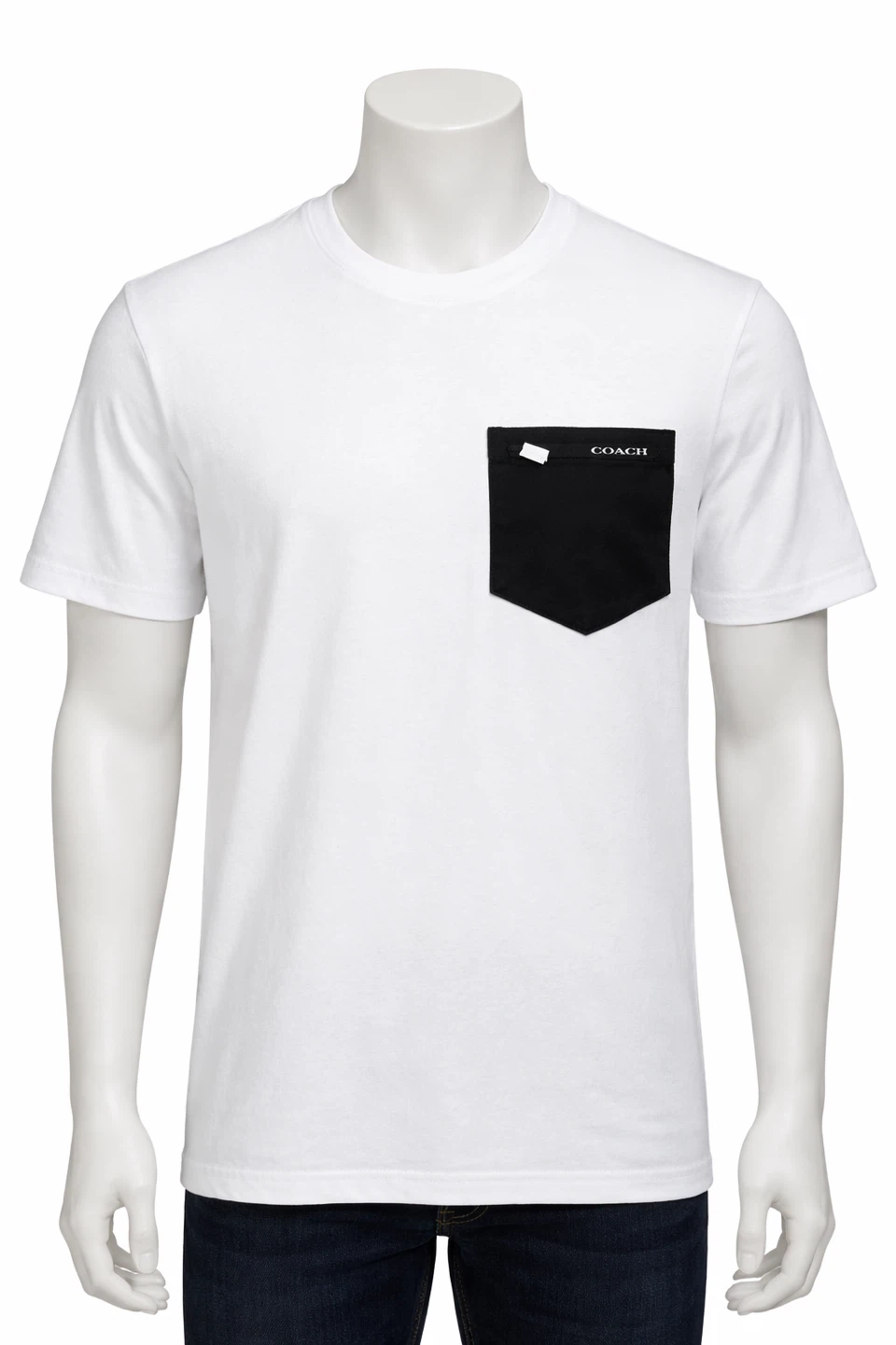Men’s COACH White T-Shirt with Black Pocket