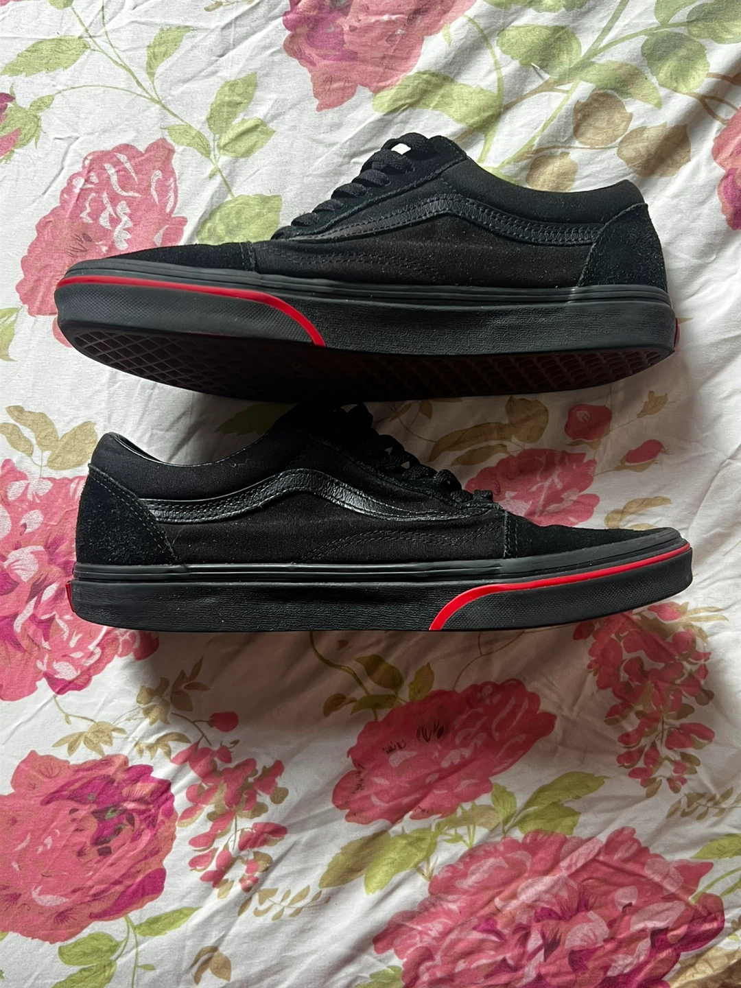Vans Old Skool Flame Skate Shoes Black Red - photo 2