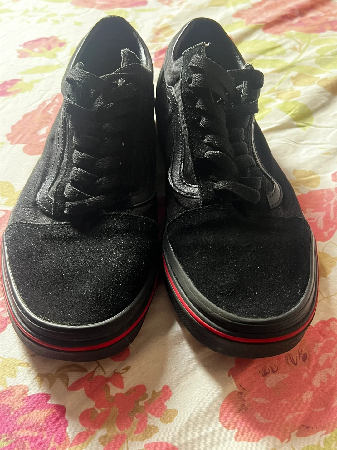 Vans Old Skool Flame Skate Shoes Black Red - photo 5