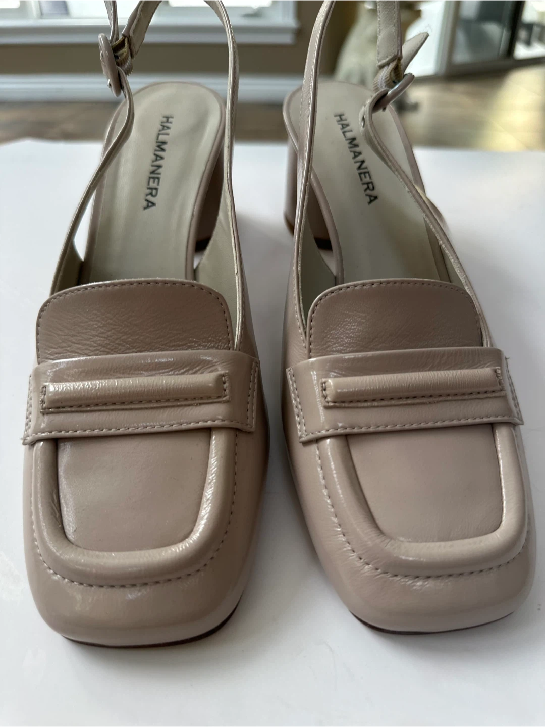 NWT ! HALMANERA Slingback Block Heel Loafers Sz. 6-6.5 / EU 37.5 - photo 2