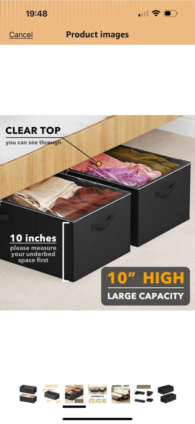 SpaceAid 10” High Under Bed Storage Containers – 2 - photo 3