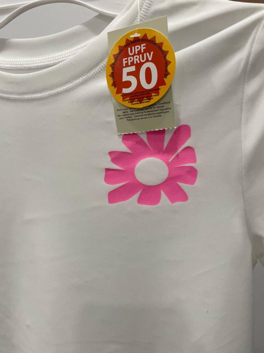 White Rash Guard Swim Shirt size 10-12 - photo 2