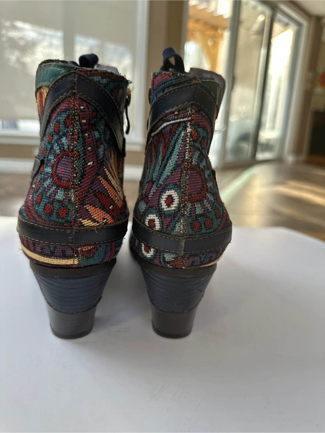 SOCOFY Artisan Patchwork Leather Ankle Boots Sz.10/EU41 - photo 4