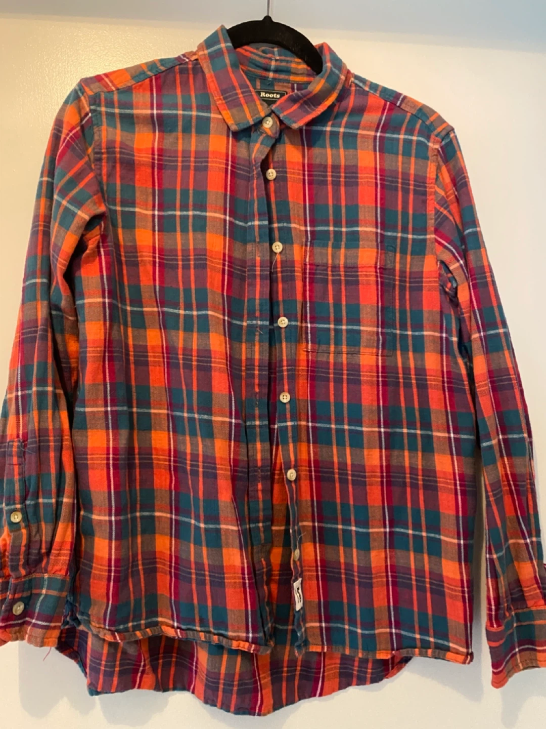 Roots Plaid Flannel Shirt - Size S/P
