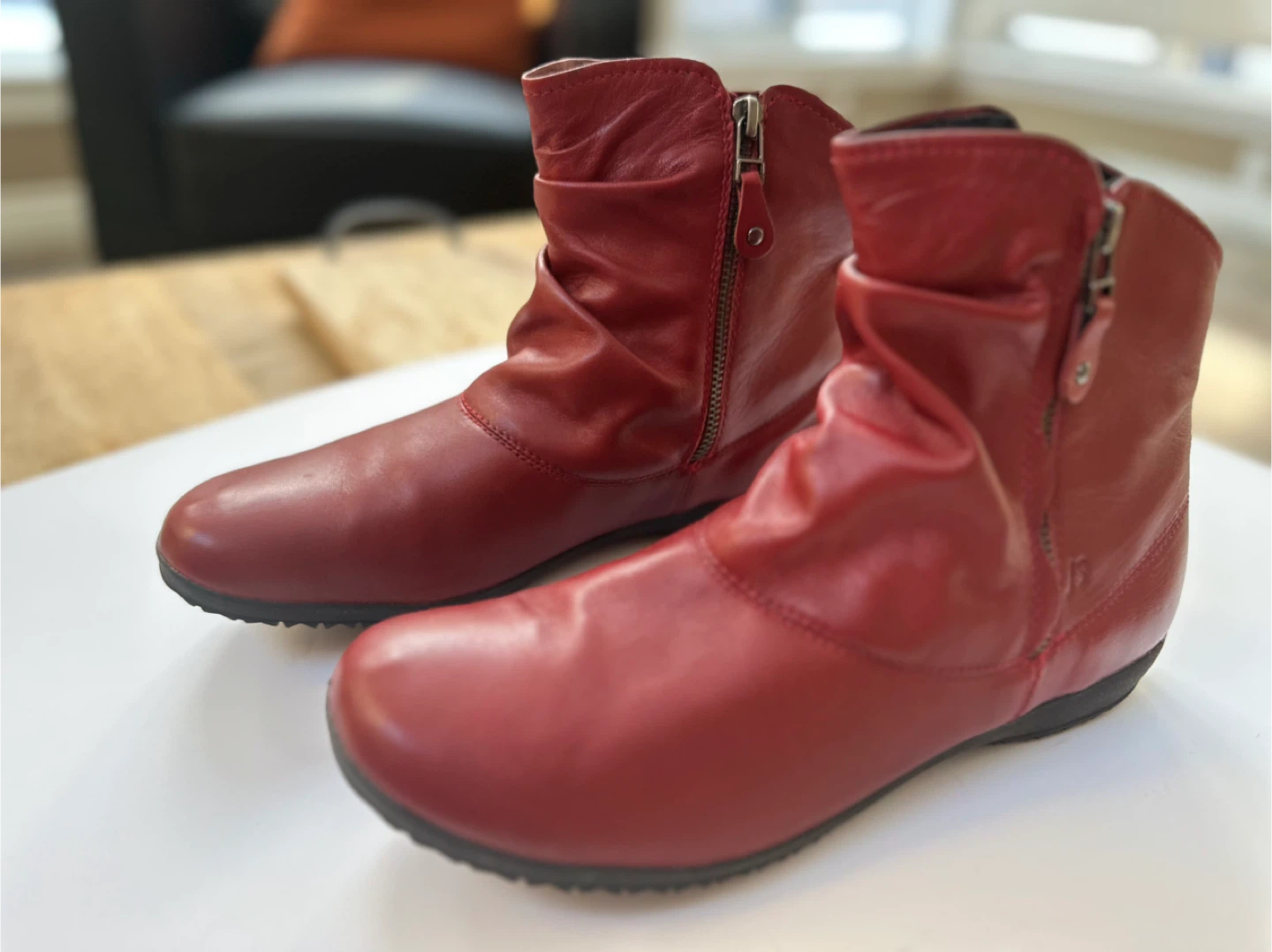 NEW! JOSEF SEIBEL Women’s Red Leather Ankle Boots Sz. 10/EU 41