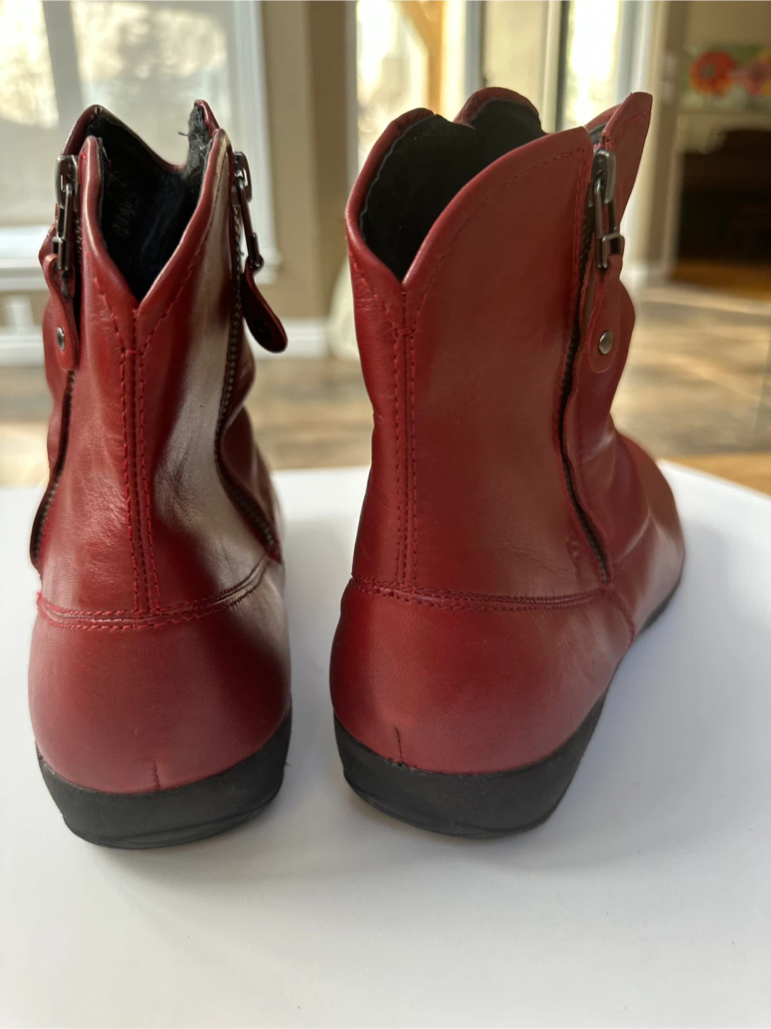 NEW! JOSEF SEIBEL Women’s Red Leather Ankle Boots Sz. 10/EU 41 - photo 5