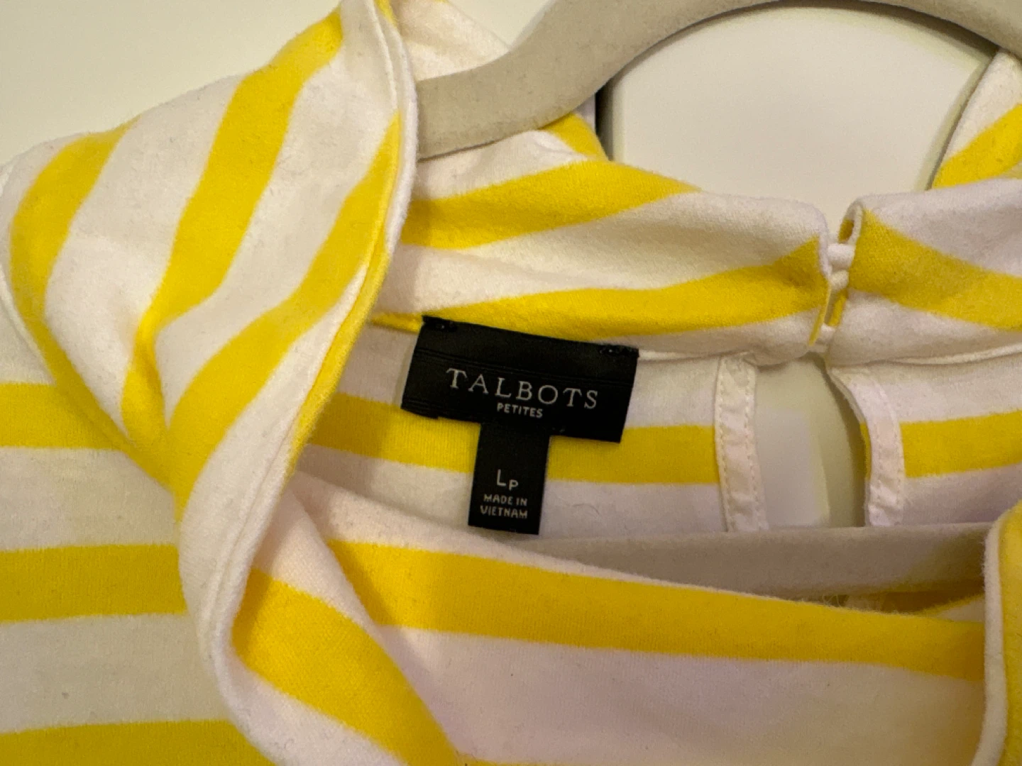 Talbots Petites Striped Mock Neck Top - Yellow/White - Size LP - photo 2