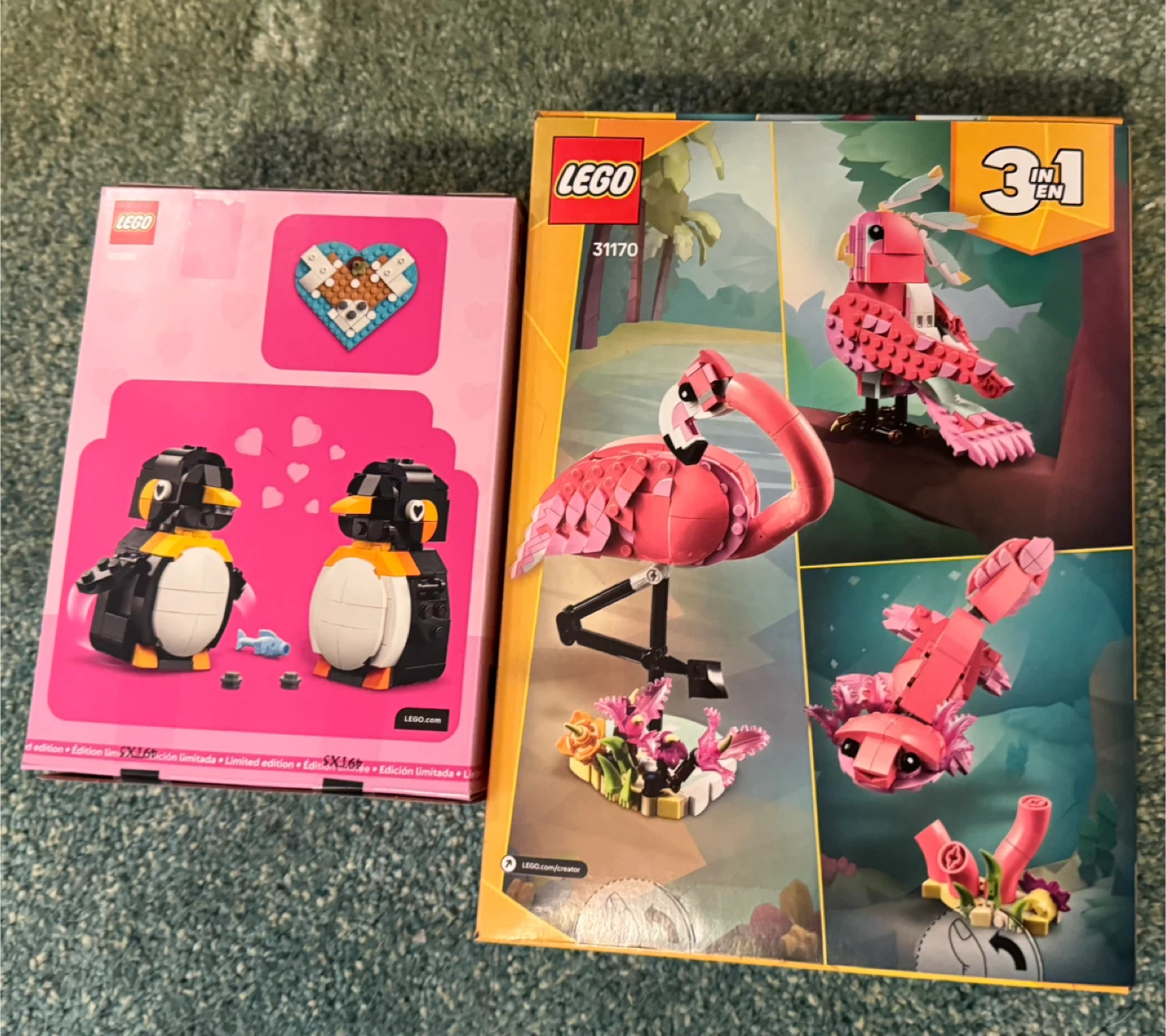 LEGO 3-in-1 Pink Flamingo & Friends + Love Building Sets - photo 2