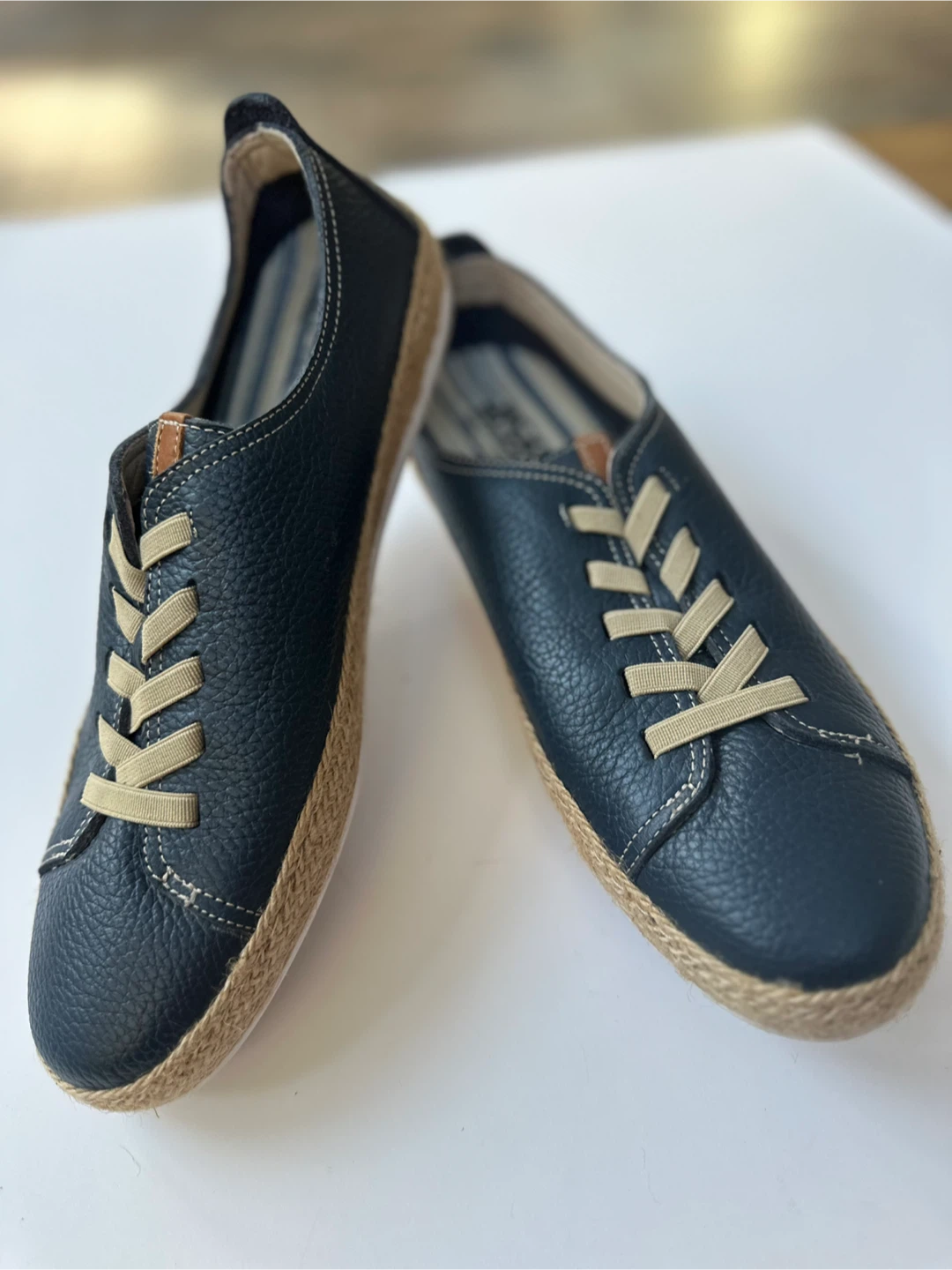 Volks Walkers Navy Blue Leather Espadrilles Sz. 10/EU41 - photo 3