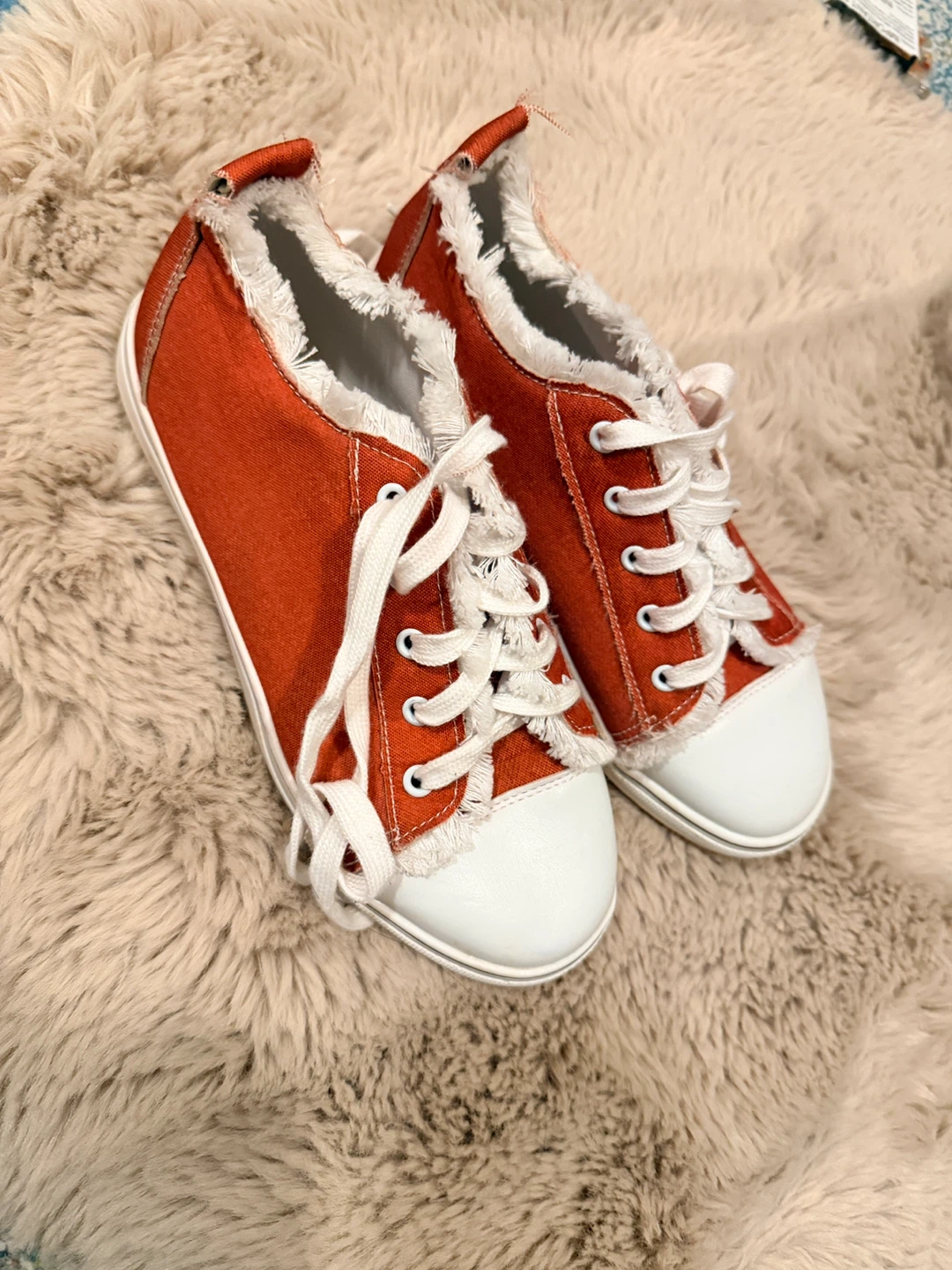 Orange Canvas Sneakers Size 38 - photo 3
