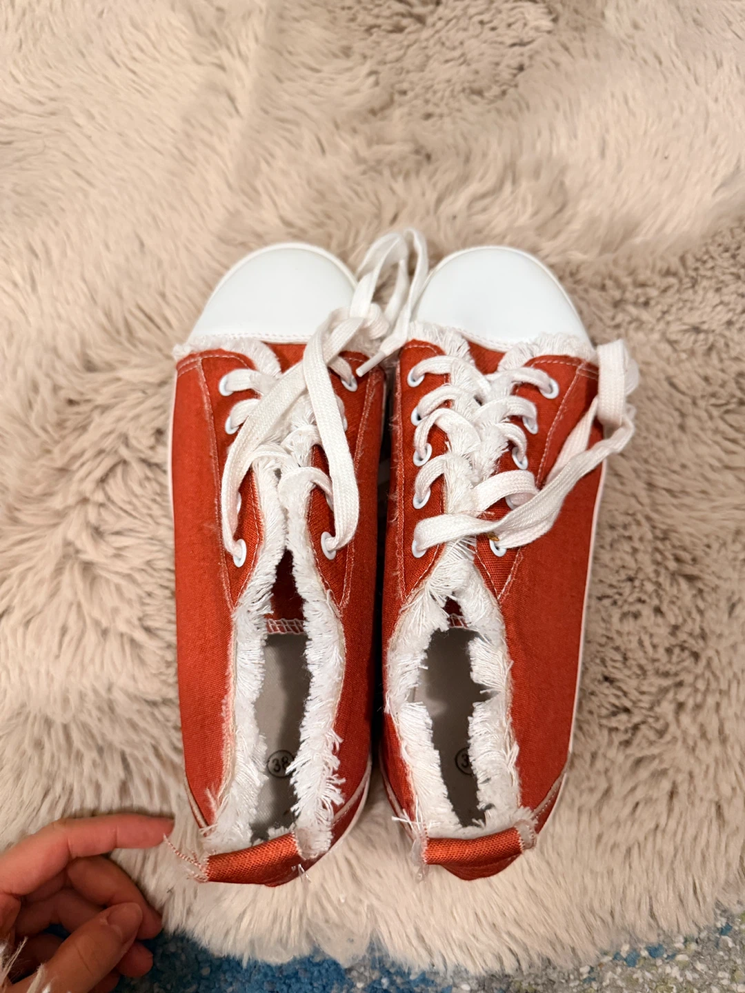 Orange Canvas Sneakers Size 38