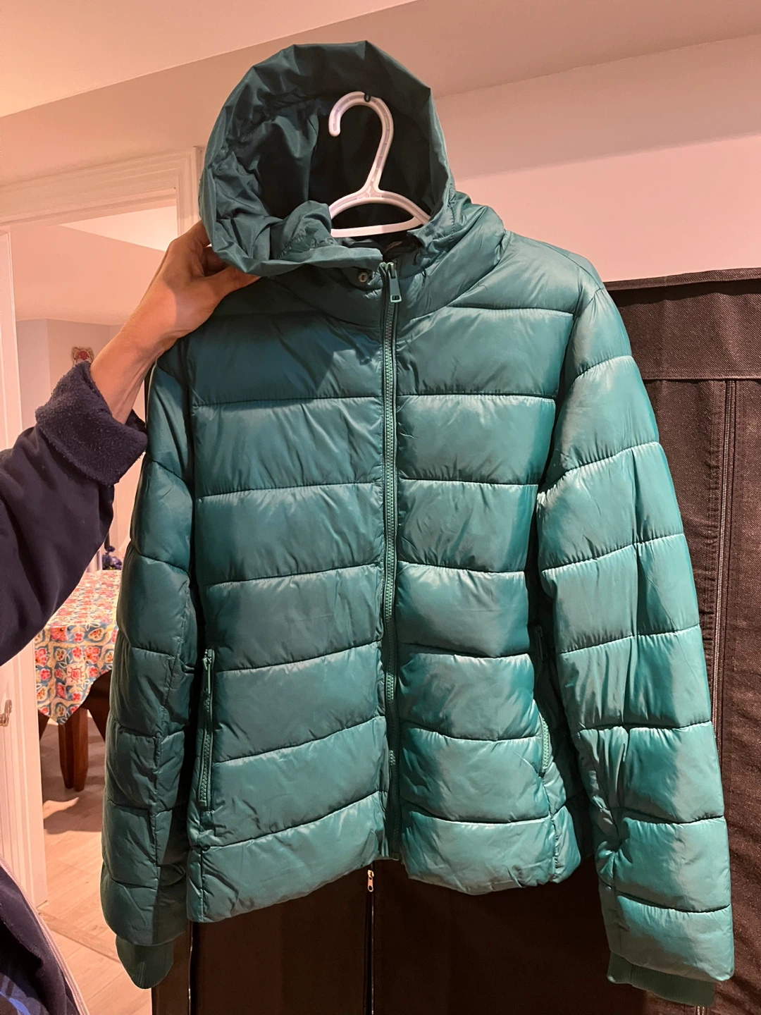 Love Tree Puffer Jacket - Teal - Size Large