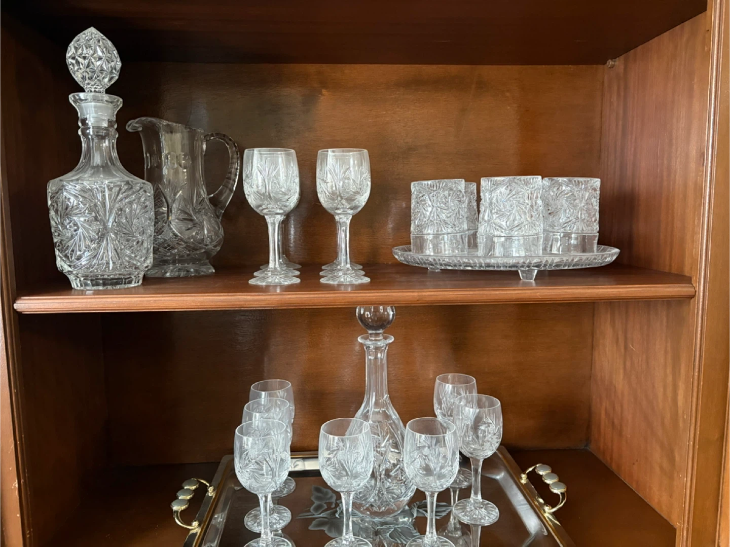Crystal ‘pinwheel’  Decanter and Barware Set