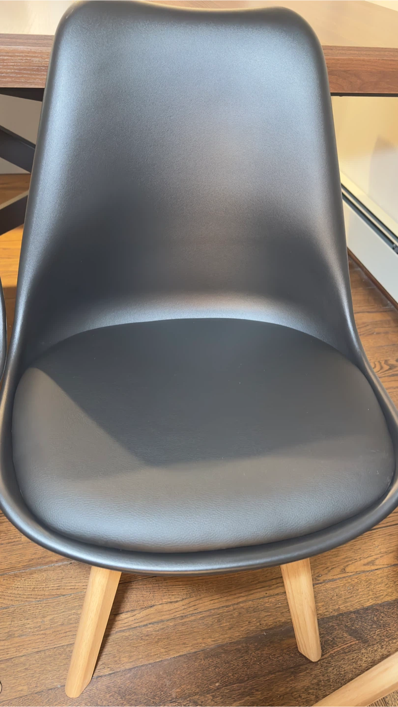 Set of 4 Black Dining Chairs with  clear Legs - photo 3