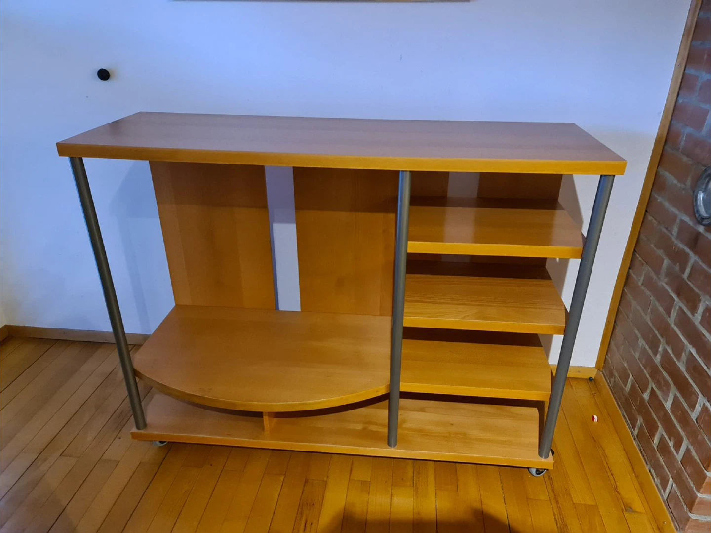 Entertainment center with Shelves and Wheels