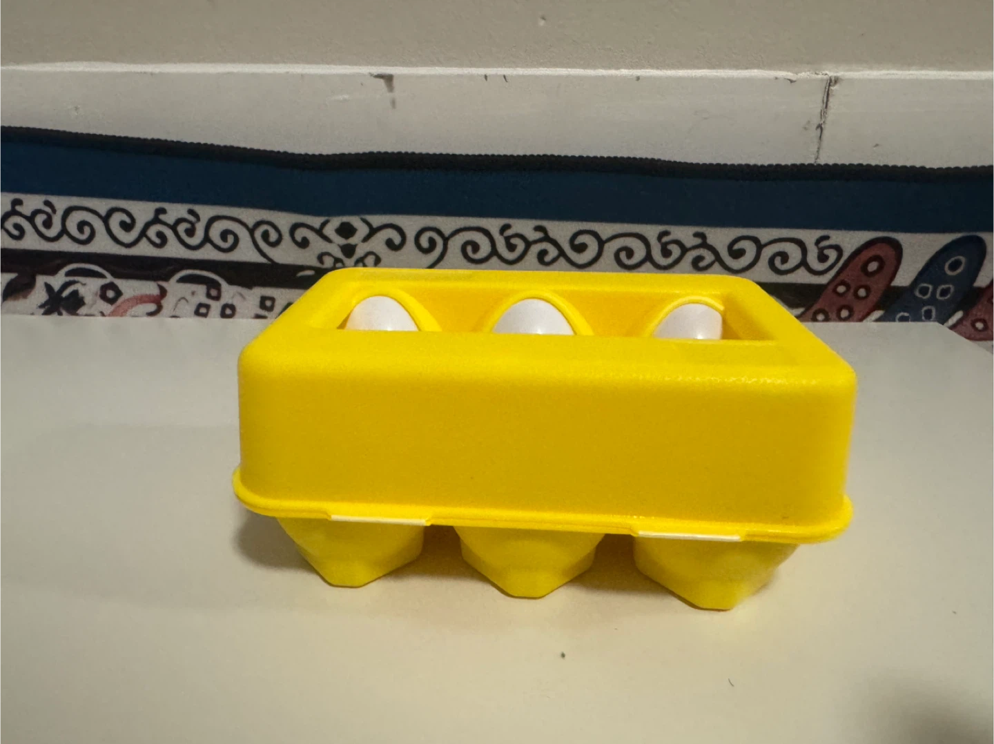 Yellow Egg Carton Toy with 6 White Eggs - photo 3