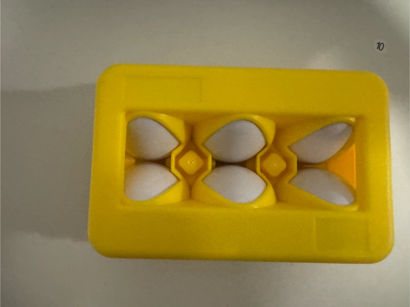Yellow Egg Carton Toy with 6 White Eggs - photo 2