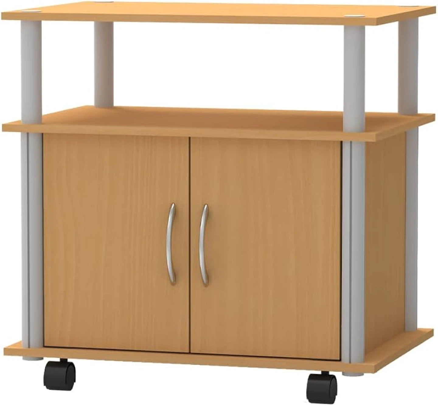 Wooden Rolling Cabinet with Two Doors - photo 2