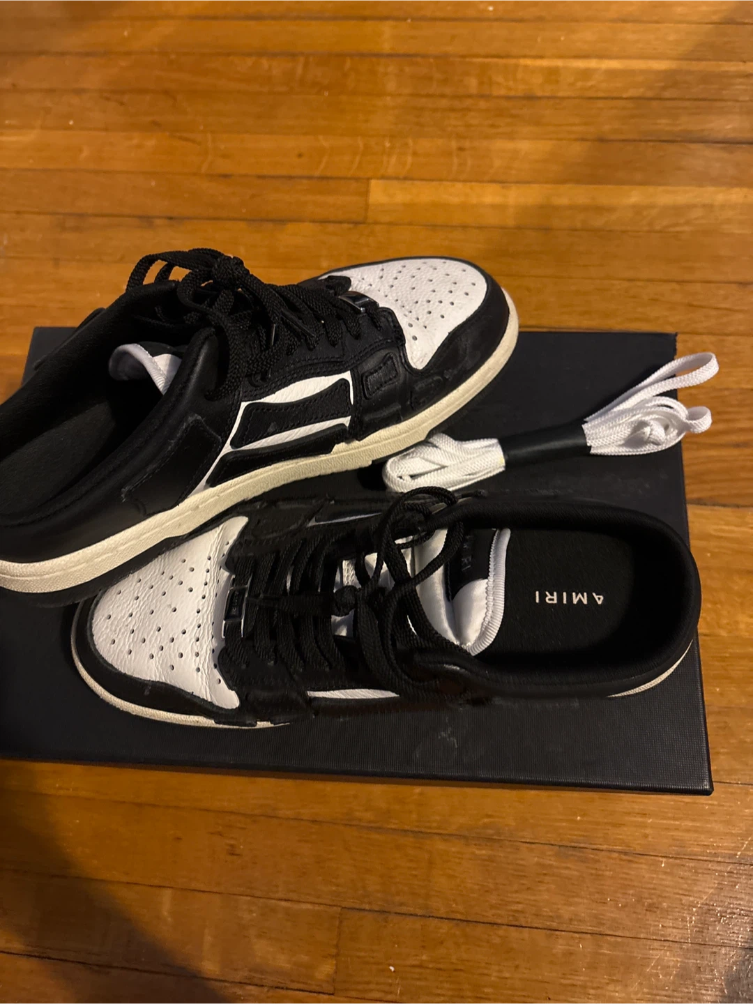 AMIRI Black and White Leather Sneakers - photo 2