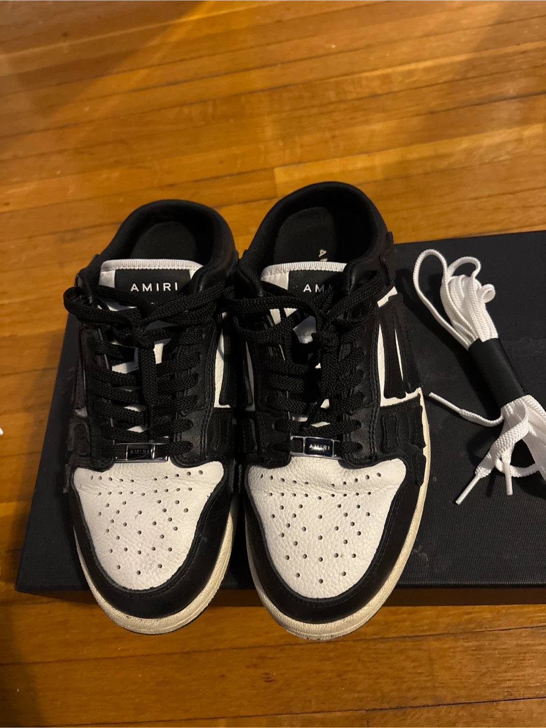 AMIRI Black and White Leather Sneakers - photo 3