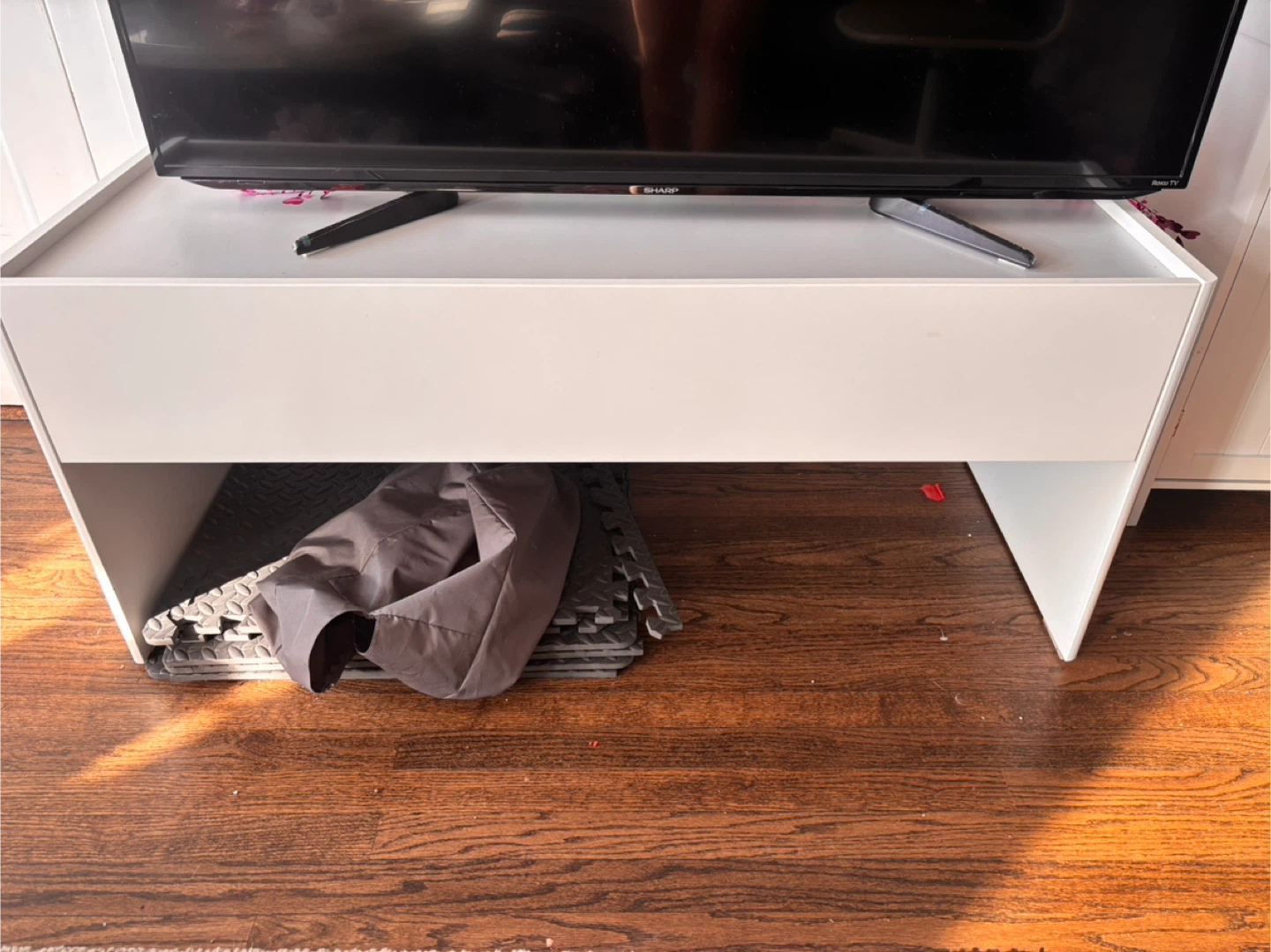 White Media Console with Storage