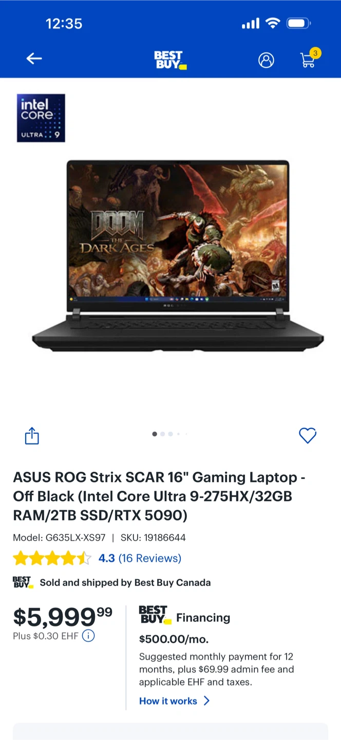 ASUS ROG Strix SCAR 16" Gaming Laptop - photo 2
